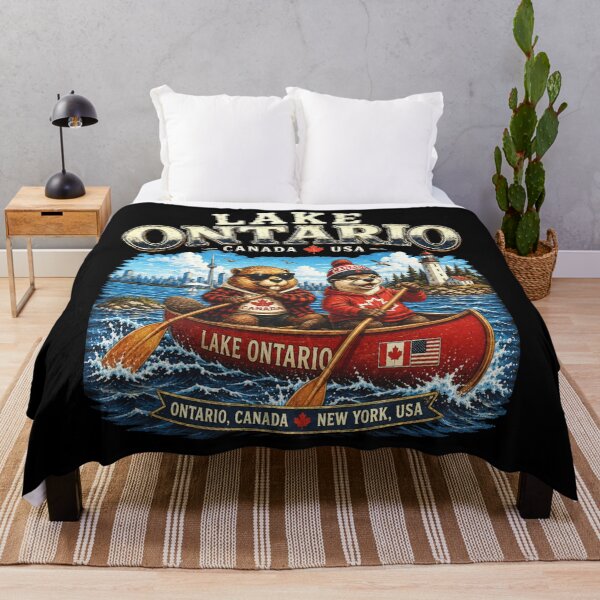 Item preview, Copy of Lake Ontario - Ontario - The Great Lakes - Loon, Lake Ontario Forever Beaver Otter Animals Anti Lake America designed and sold by KrushnaChandra.