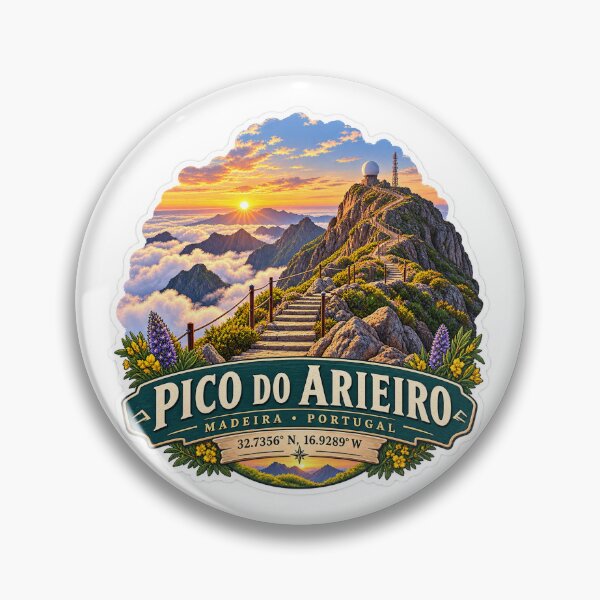Item preview, Pico do Arieiro Madeira Coordinates Travel Sticker designed and sold by ChicClicker.