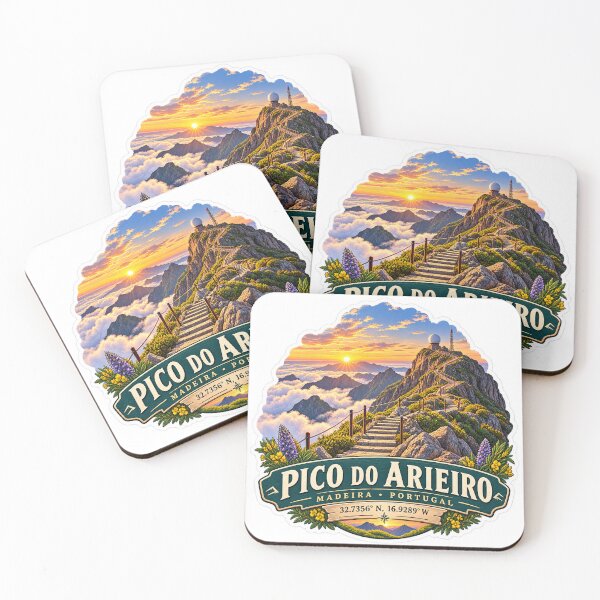 Item preview, Pico do Arieiro Madeira Coordinates Travel Sticker designed and sold by ChicClicker.