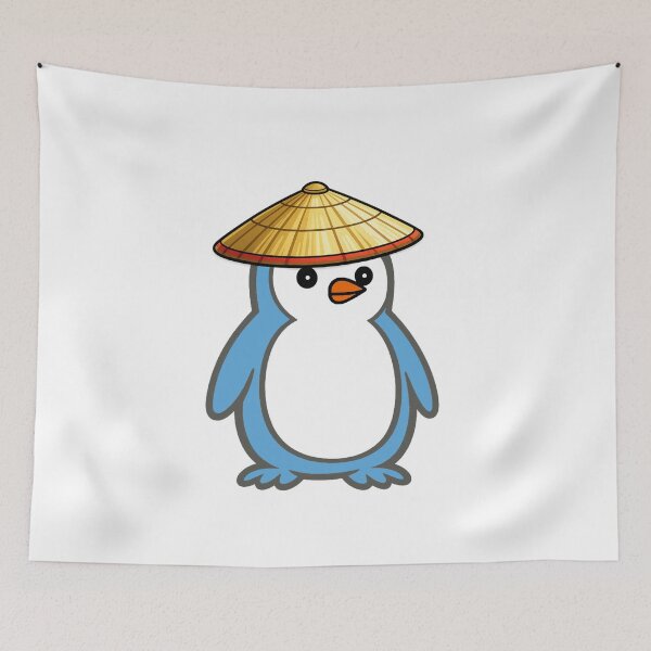 Item preview, Pippo Penguin with Japanese Kasa – Cute Cartoon Penguin Character designed and sold by Pippo-Penguin.