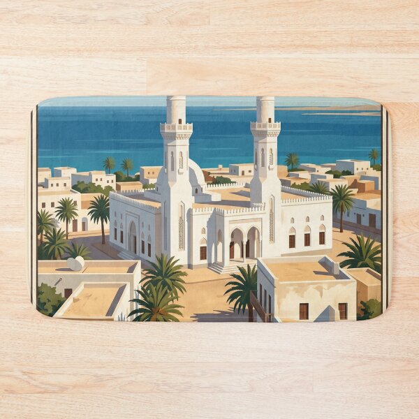 Item preview, Djibouti City Vintage Travel Art – Gulf of Tadjoura & Red Sea Gateway designed and sold by Bomax121.