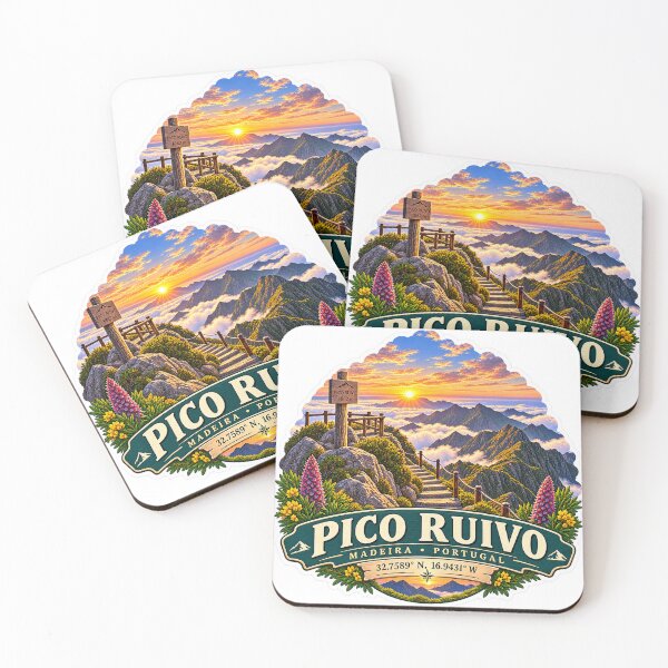 Item preview, Pico Ruivo Madeira Mountain Coordinates Sticker designed and sold by ChicClicker.