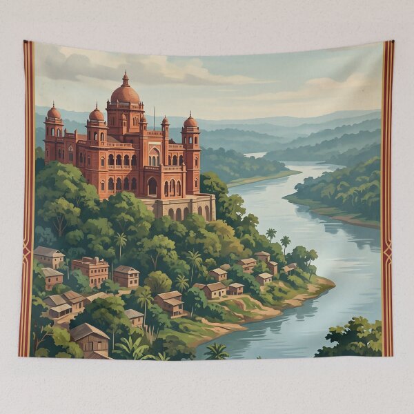 Item preview, Chittagong Bangladesh Vintage Travel Art – Karnaphuli River & Port City Heritage designed and sold by Bomax121.