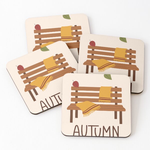 Item preview, Cozy Autumn Park Bench Cozy Blanket  designed and sold by BetweenForms.