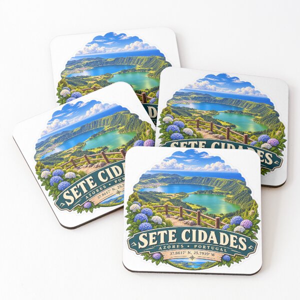Item preview, Sete Cidades Azores Lake View Coordinates Sticker designed and sold by ChicClicker.