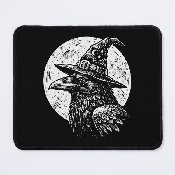 Item preview, Halloween Raven Witch Hat Under Full Moon – Crow Gothic Dark Art designed and sold by SOUFIANE1991.