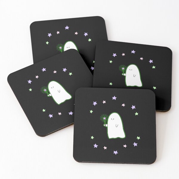 Item preview, Neon Glow Ghost & Stars – Cute Spooky Halloween Ghost Decor designed and sold by SunandShade.