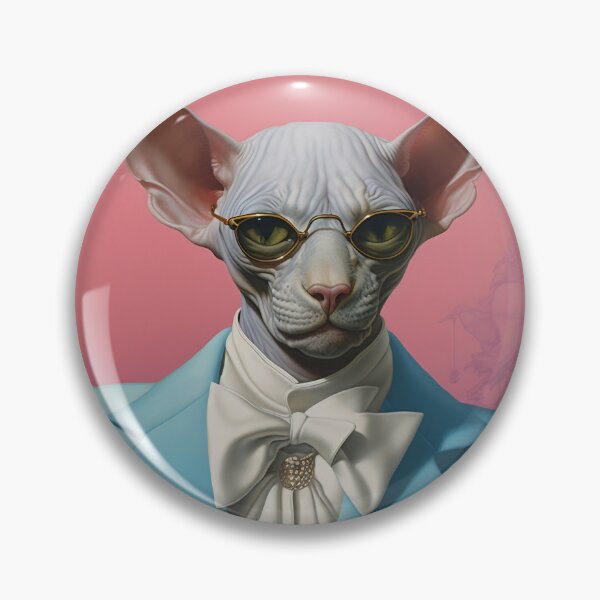 Item preview, Sphynx cat in a blue jacket, sun glasses and bow designed and sold by anytka.