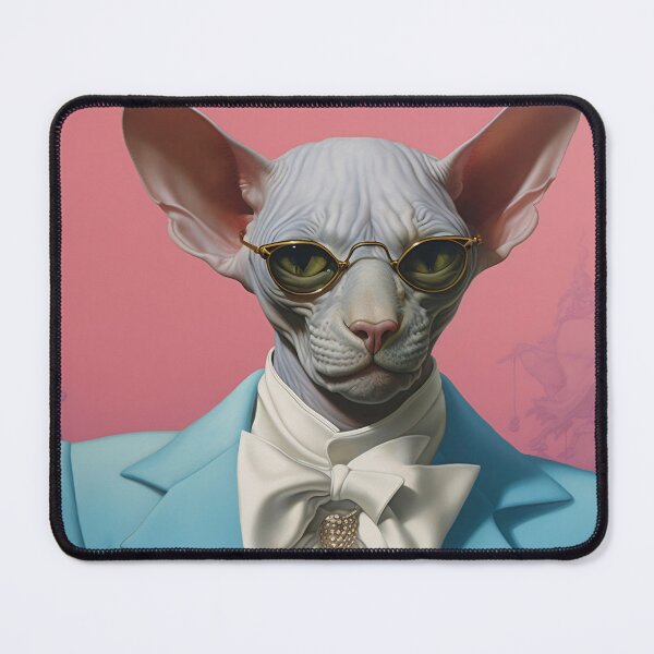 Item preview, Sphynx cat in a blue jacket, sun glasses and bow designed and sold by anytka.
