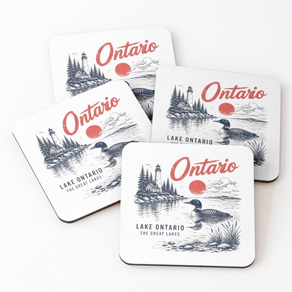 Item preview, Lake Ontario - Ontario - The Great Lakes - Loon, Lake Ontario Loon, Great Lakes Lighthouse, Retro Sunset Nature Wildlife designed and sold by KrushnaChandra.