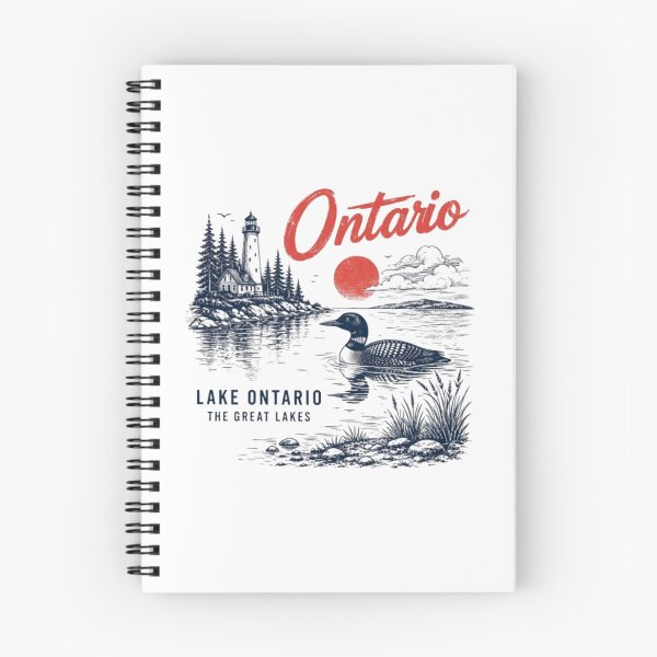 Item preview, Lake Ontario - Ontario - The Great Lakes - Loon, Lake Ontario Loon, Great Lakes Lighthouse, Retro Sunset Nature Wildlife designed and sold by KrushnaChandra.
