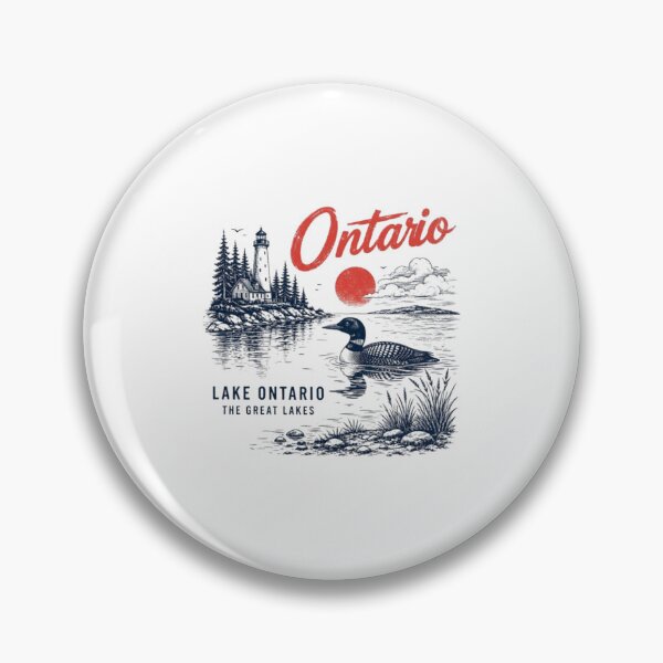 Item preview, Lake Ontario - Ontario - The Great Lakes - Loon, Lake Ontario Loon, Great Lakes Lighthouse, Retro Sunset Nature Wildlife designed and sold by KrushnaChandra.