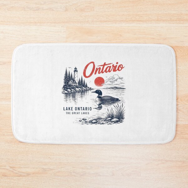 Item preview, Lake Ontario - Ontario - The Great Lakes - Loon, Lake Ontario Loon, Great Lakes Lighthouse, Retro Sunset Nature Wildlife designed and sold by KrushnaChandra.