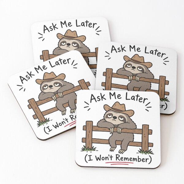 Item preview, Ask Me Later I Won't Remember – Funny Cowboy Sloth designed and sold by LinaDesign Store.