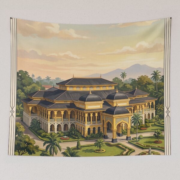Item preview, Medan Indonesia Vintage Travel Art – Maimun Palace & Sumatra Heritage designed and sold by Bomax121.