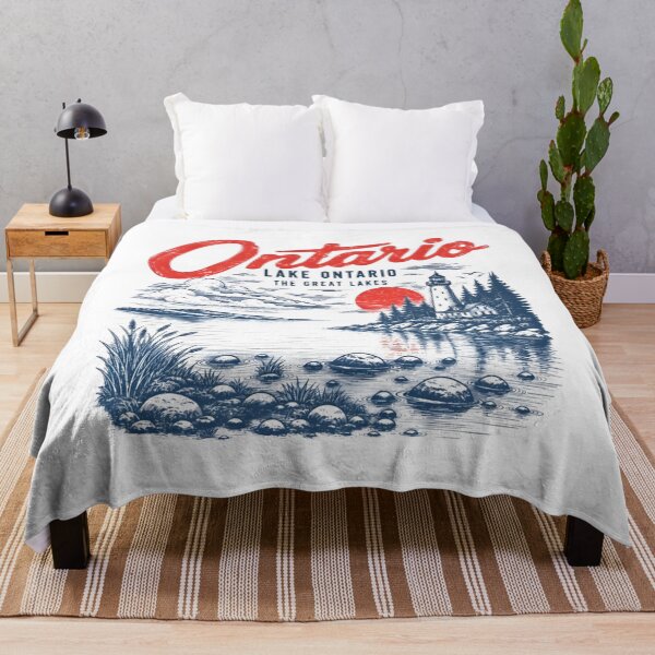 Item preview, Lake Ontario - Ontario - The Great Lakes - Loon, Lake Ontario Loon, Great Lakes Lighthouse, Retro Sunset Nature Wildlife designed and sold by KrushnaChandra.