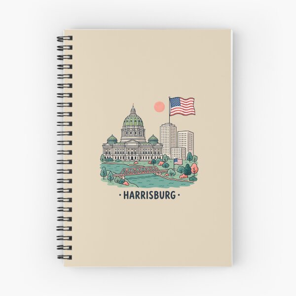 Item preview, HARRISBURG · Pennsylvania State Capitol with American Flag -  designed and sold by PaintMeWorld.