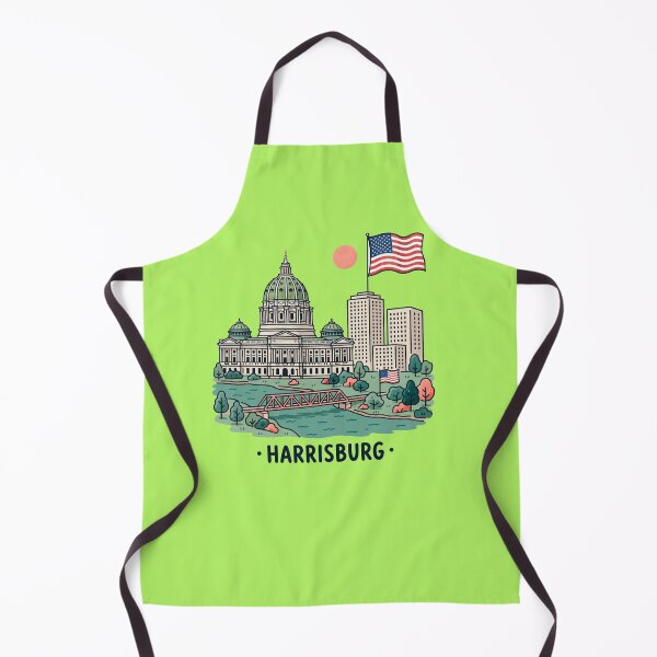 Item preview, HARRISBURG · Pennsylvania State Capitol with American Flag - designed and sold by PaintMeWorld.