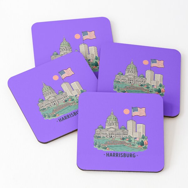 Item preview, HARRISBURG · Pennsylvania State Capitol with American Flag -  designed and sold by PaintMeWorld.