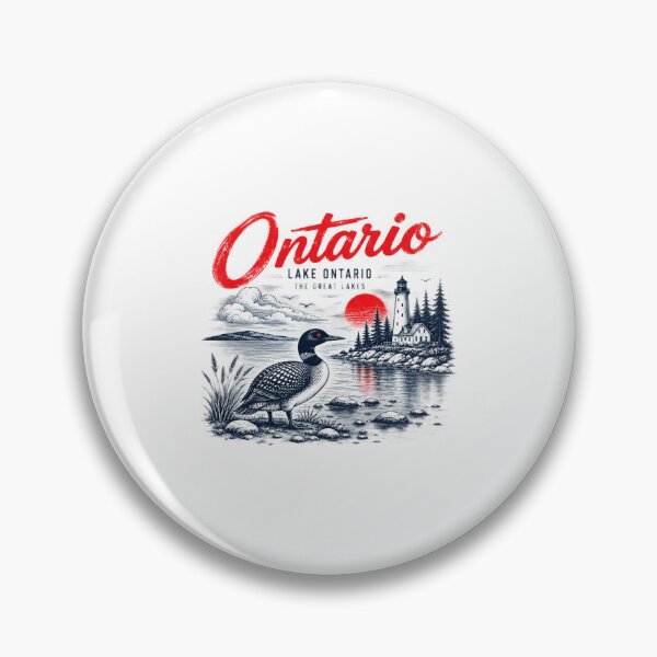 Item preview, Lake Ontario - Ontario - The Great Lakes - Loon, Lake Ontario Vintage Loon Lighthouse Great Lakes Canada Wildlife Nature Lover designed and sold by KrushnaChandra.