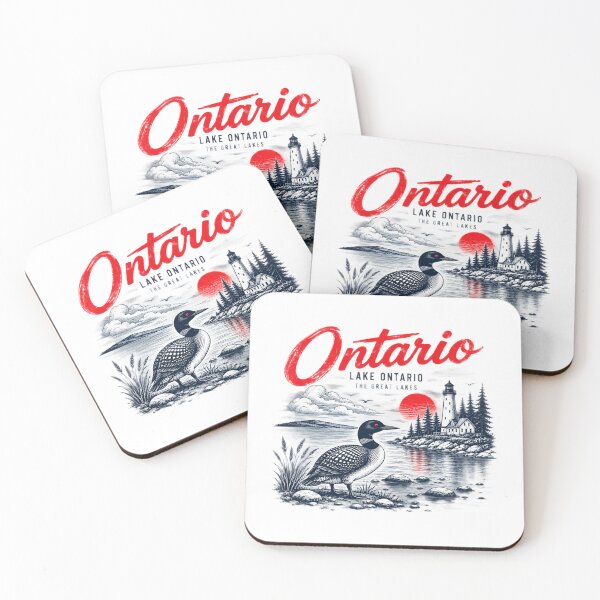 Item preview, Lake Ontario - Ontario - The Great Lakes - Loon, Lake Ontario Vintage Loon Lighthouse Great Lakes Canada Wildlife Nature Lover designed and sold by KrushnaChandra.