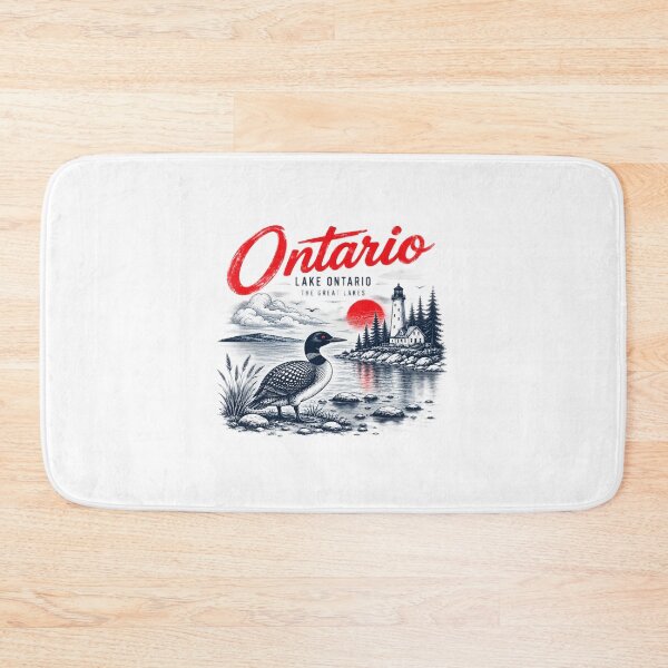 Item preview, Lake Ontario - Ontario - The Great Lakes - Loon, Lake Ontario Vintage Loon Lighthouse Great Lakes Canada Wildlife Nature Lover designed and sold by KrushnaChandra.