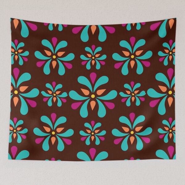Item preview, Retro Mid Century Floral Tile Pattern designed and sold by ​Jyoti Digital Artist.