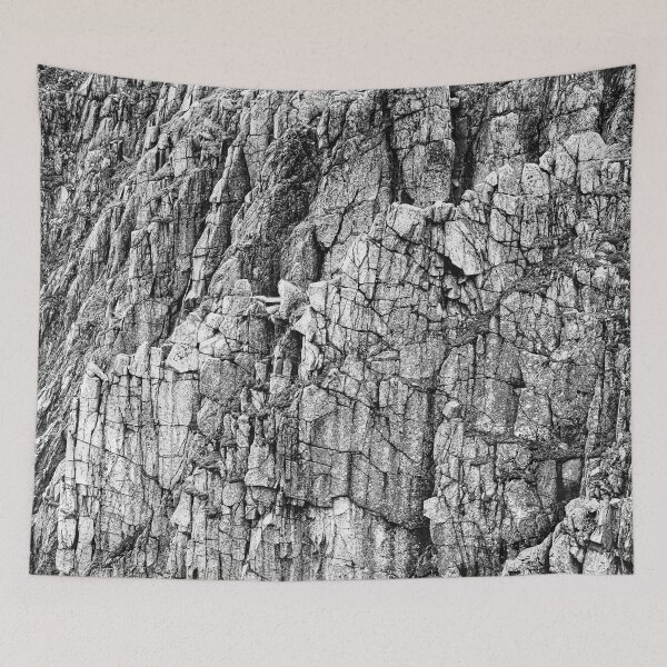 Item preview, A cracked rock face as a naturalistic pattern in monochrome. designed and sold by NaturePhotography.