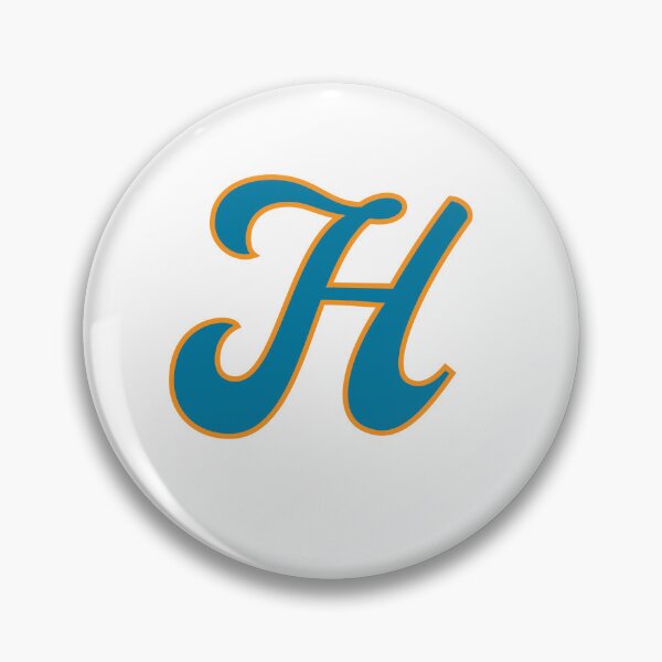 Item preview, Letter H Blue and Orange Cursive designed and sold by aligchi.