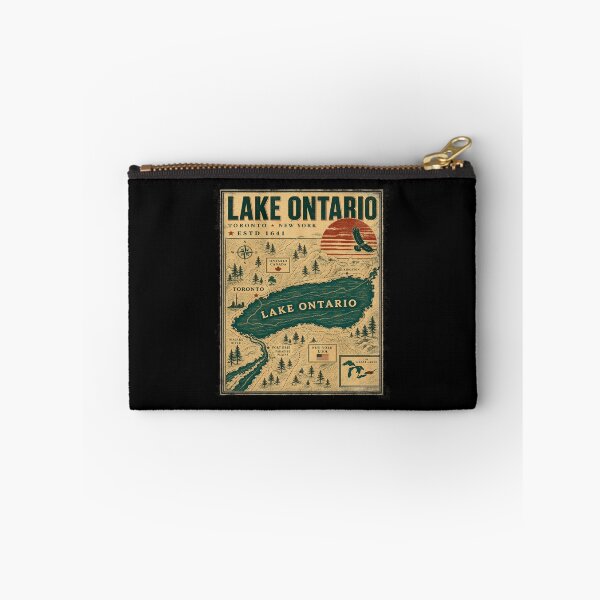 Item preview, Lake Ontario - Ontario - The Great Lakes - Loon, Lake Ontario Vintage Map Toronto New York Estd 1641 designed and sold by KrushnaChandra.