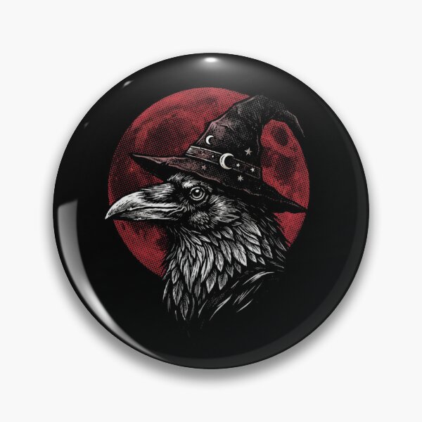 Item preview,  Halloween Raven Witch Hat Under Red Full Moon – Crow Gothic Dark Art designed and sold by SOUFIANE1991.