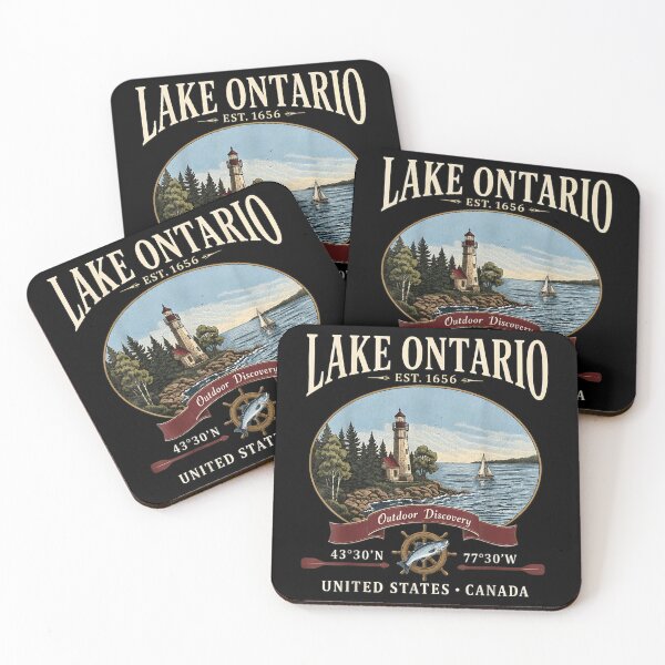 Item preview, Lake Ontario - Ontario - The Great Lakes - Loon, Lake Ontario Vintage Map Toronto New York Estd 1641 designed and sold by KrushnaChandra.