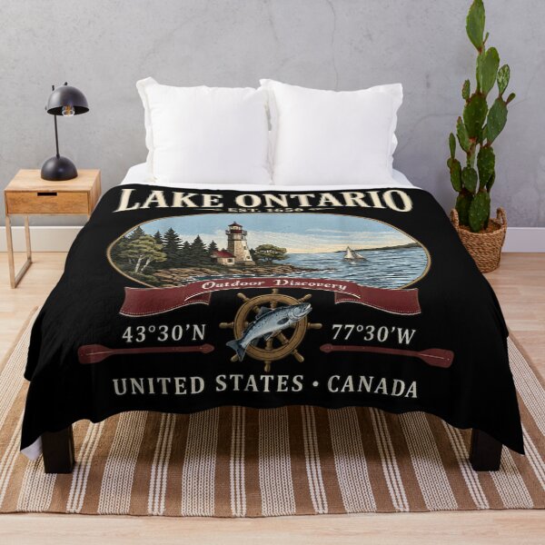 Item preview, Lake Ontario - Ontario - The Great Lakes - Loon, Lake Ontario Vintage Map Toronto New York Estd 1641 designed and sold by KrushnaChandra.