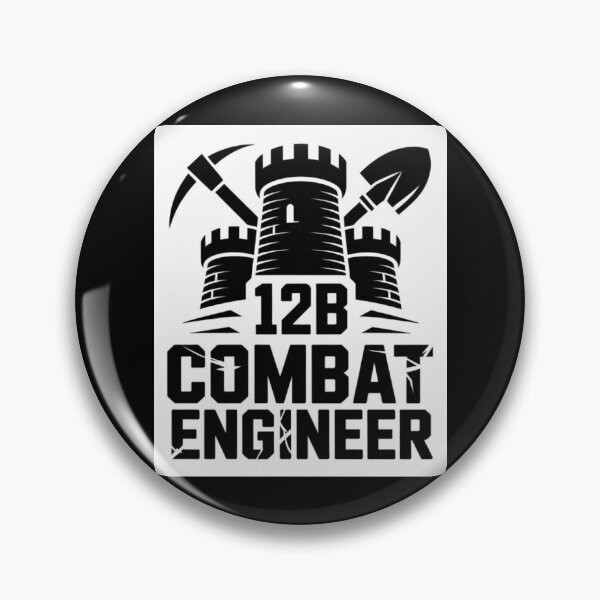 Item preview, 12B Combat Engineer — Classic Castle Tower Emblem with Shovel and Pickaxe U.S. Army MOS Graphic designed and sold by GFamilyC.