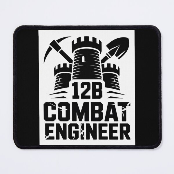 Item preview, 12B Combat Engineer — Classic Castle Tower Emblem with Shovel and Pickaxe U.S. Army MOS Graphic designed and sold by GFamilyC.