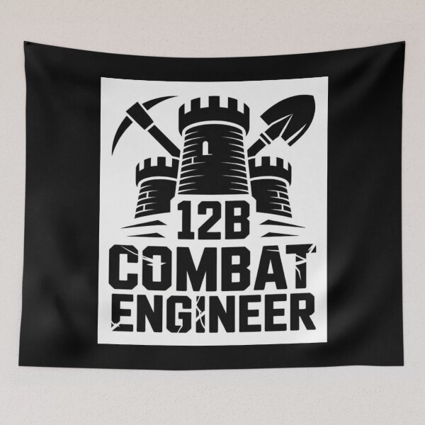 Item preview, 12B Combat Engineer — Classic Castle Tower Emblem with Shovel and Pickaxe U.S. Army MOS Graphic designed and sold by GFamilyC.