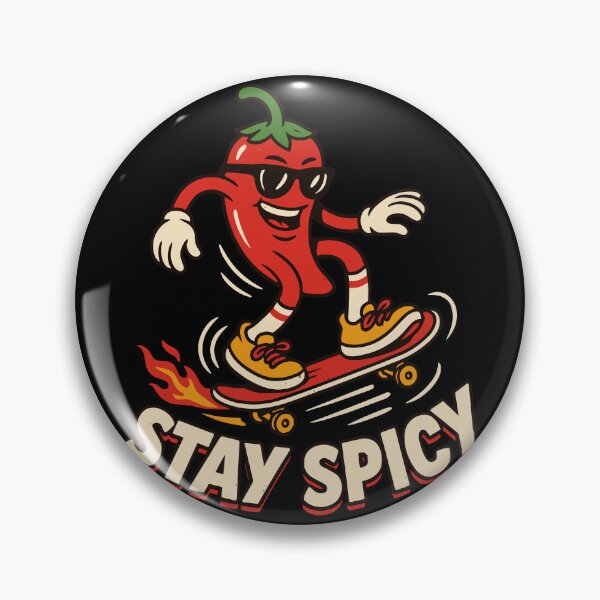 Item preview, Stay Spicy Skateboarding Chili Pepper Retro Design designed and sold by TipTop GFX.
