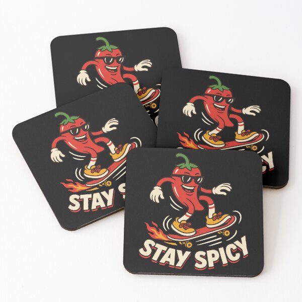 Item preview, Stay Spicy Skateboarding Chili Pepper Retro Design designed and sold by TipTop GFX.