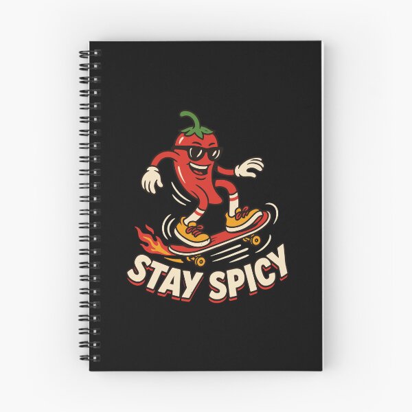 Item preview, Stay Spicy Skateboarding Chili Pepper Retro Design designed and sold by TipTop GFX.
