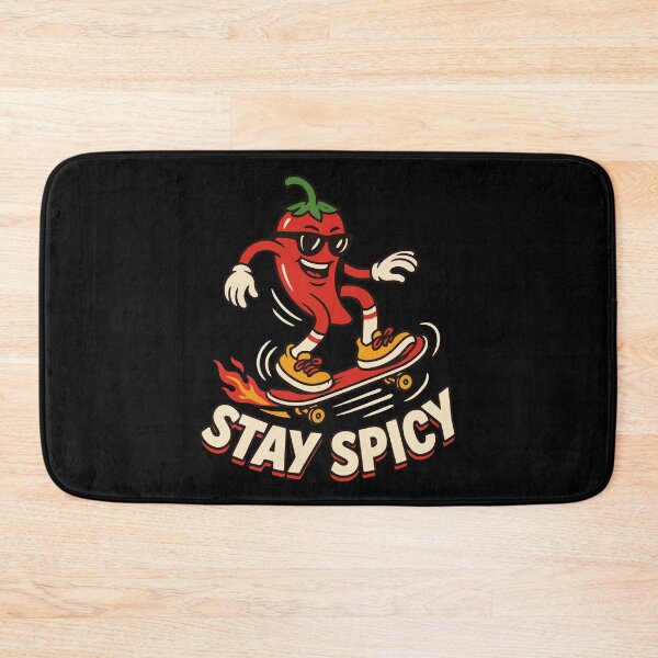 Item preview, Stay Spicy Skateboarding Chili Pepper Retro Design designed and sold by TipTop GFX.
