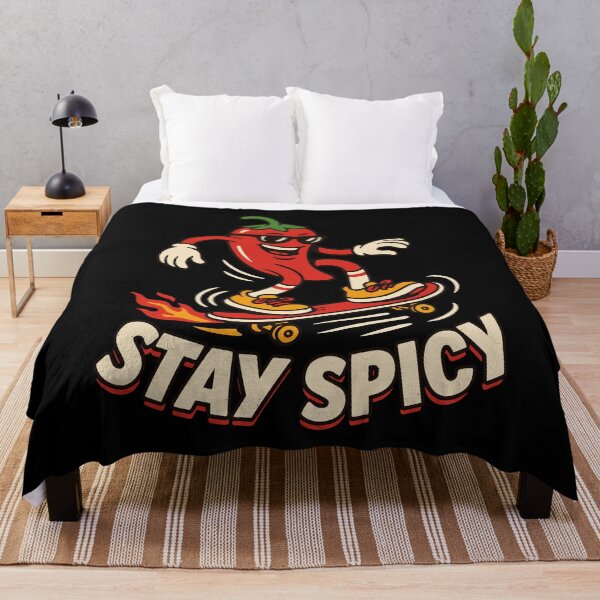 Item preview, Stay Spicy Skateboarding Chili Pepper Retro Design designed and sold by TipTop GFX.