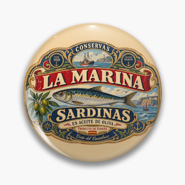 Item preview, Vintage Spanish Sardine Cannery Label designed and sold by newnomads-art.
