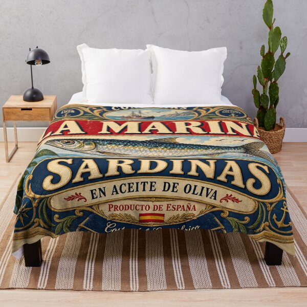 Item preview, Vintage Spanish Sardine Cannery Label designed and sold by newnomads-art.