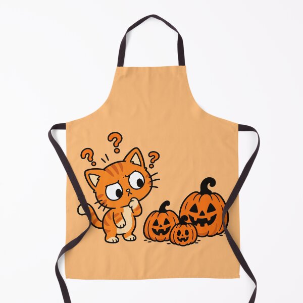 Item preview, Confused Orange Cat with Halloween Pumpkins designed and sold by MewMade.
