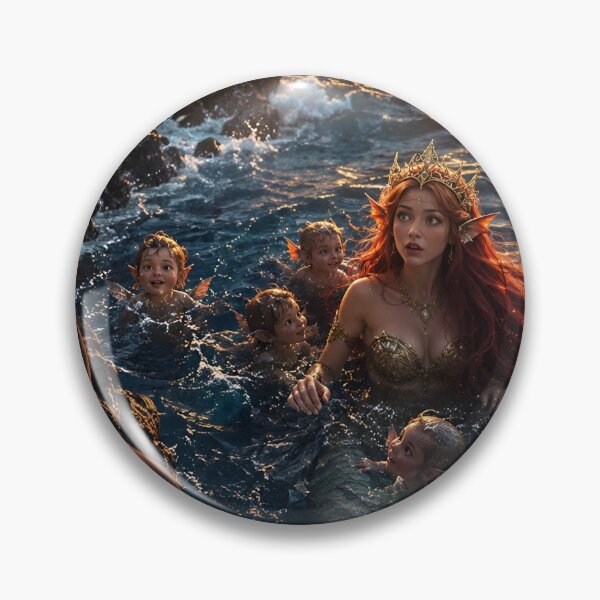 Item preview, Mermaid Family at Magical Ocean Sunset designed and sold by Bhaskar Digital Art.