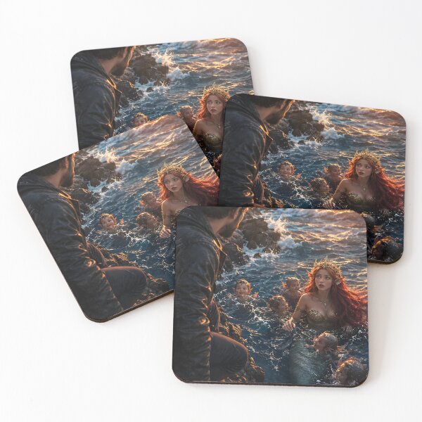 Item preview, Mermaid Family at Magical Ocean Sunset designed and sold by Bhaskar Digital Art.