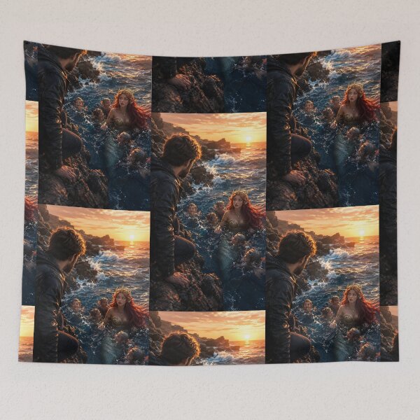 Item preview, Mermaid Family at Magical Ocean Sunset designed and sold by Bhaskar Digital Art.