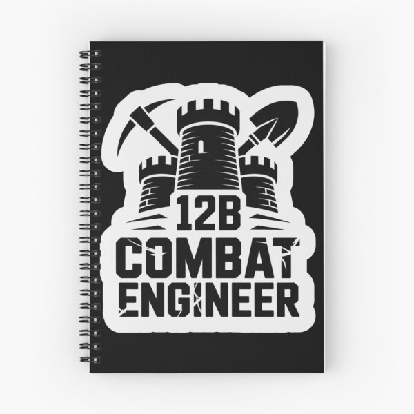 Item preview, 12B Combat Engineer — Classic Castle Tower Emblem with Shovel and Pickaxe U.S. Army MOS Graphic White Outline designed and sold by GFamilyC.