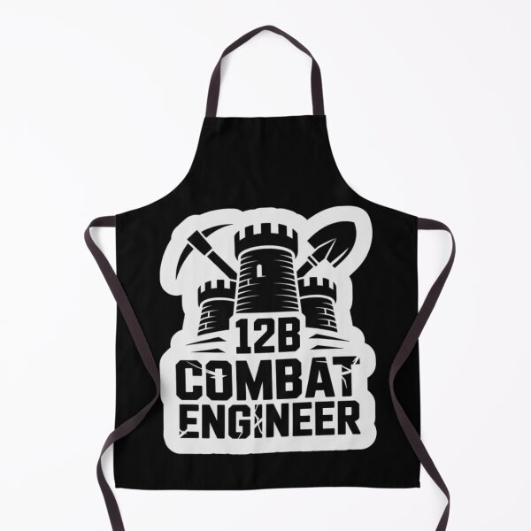 Item preview, 12B Combat Engineer — Classic Castle Tower Emblem with Shovel and Pickaxe U.S. Army MOS Graphic White Outline designed and sold by GFamilyC.
