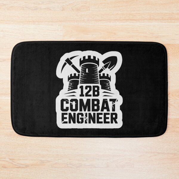 Item preview, 12B Combat Engineer — Classic Castle Tower Emblem with Shovel and Pickaxe U.S. Army MOS Graphic White Outline designed and sold by GFamilyC.
